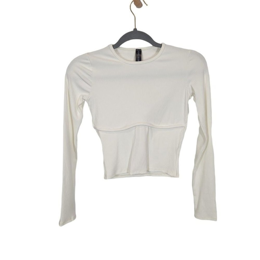Honeybum Long Sleeve Ribbed‎ Tee Size Small